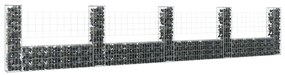 151278 vidaXL U-образна габионна кошница с 5 стълба, желязо, 500x20x100 см