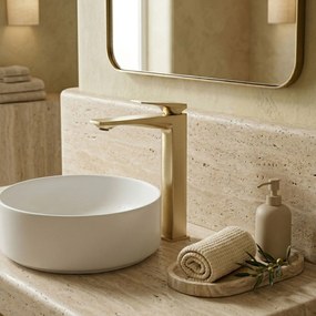 Смесител за мивка Rea Prime Brush Gold High