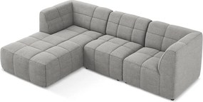 Сив ъглов диван от прежда с примки от букле (ляв ъгъл) Aloha – Makamii