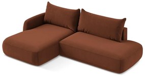 Теракотен сгъваем ъглов диван (ляв ъгъл) Hale – Makamii