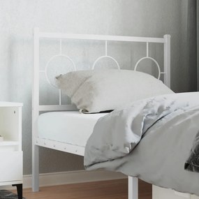 376303 vidaXL Метална табла за глава, бяла, 90 см