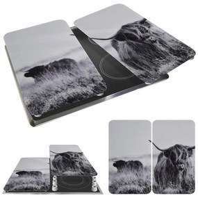 Капаци за печка от закалено стъкло 2 бр. 30x52 cm Universal Highland Cattle – Wenko