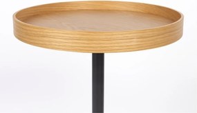 Кръгла странична масичка с дъбов плот ø 40 cm Yuri S – White Label