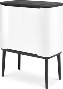 Кош за боклук Brabantia Bo Touch 651110, 11+23 л, Плавно и безшумно отваряне, Голям отвор, Бял