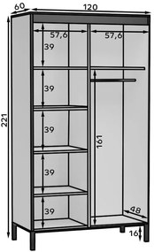 Гардероб Curt плъзгане-Artisan-Mauro