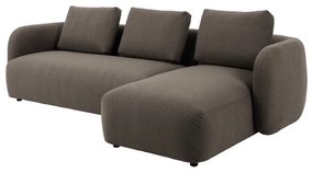 Сиво-кафяв ъглов диван от плат букле (десен ъгъл) Imola – Bonami Selection