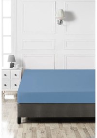 Син еластичен памучен чаршаф 140x200 cm – Mijolnir