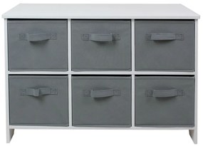 GINGER HOME Скрин с 6 кутии за съхранение WHITE/GREY