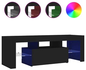 804347 vidaXL ТВ шкаф с LED осветление, черен, 120x35x40 см