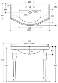 Бяла керамична мивка 100x54,5 cm Retro – Sapho