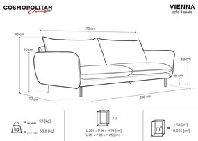 Светлосив диван , 200 см Vienna - Cosmopolitan Design