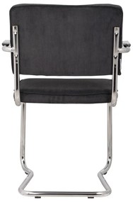 Комплект от 2 черни стола с подлакътници Ridge Kink Rib - Zuiver