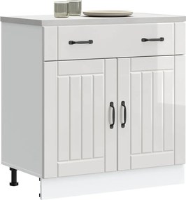 853739 vidaXL Кухненски шкаф Lucca, бял гланц, инженерно дърв