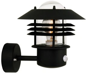 Nordlux -Външен стенен осветител с датчик VEJERS 1xE27/60W/230V IP54 черен