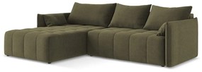 Разтегателен ъглов диван с място за съхранение в цвят каки (ляв ъгъл) Moku – Makamii
