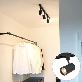 Модерна 1-фазна релсова система с 3 прожектори черна - Jeana