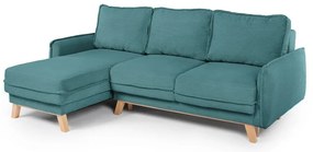 Променлив ъглов разтегателен диван в тюркоазен велур Tori – Bonami Selection