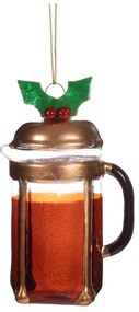 Стъклена ръчно изработена коледна украса ø 5,5 cm Christmas Cafetiere – Sass &amp; Belle