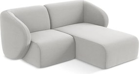 Светлосив кадифен ъглов диван (десен ъгъл) Lani – Makamii