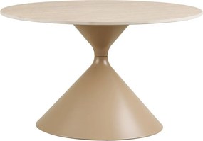 Бежова кръгла масичка за кафе с керамичен плот ø 70 cm Annecy – House Nordic