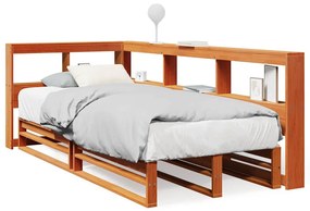 3324507 vidaXL Легло с етажерка за книги, без матрак, 100x200 см, бор масив