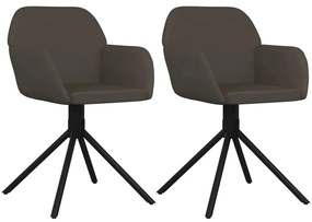 344741 vidaXL Въртящи се трапезни столове, 2 бр, тъмносиви, кадифе