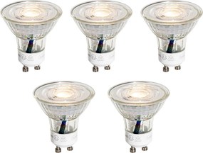Комплект от 5 GU10 50mm LED крушки прозрачни 3W 230 lm 2700K