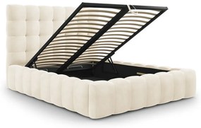 Бежово тапицирано двойно легло с място за съхранение и решетка 160x200 cm Bali - Cosmopolitan Design