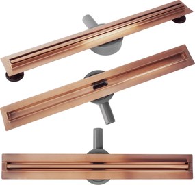 Линеен отводнител REA Neox Slim pro Brushed Copper 80