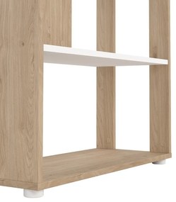 Етажерка за книги в дъбов декор в бял и естествен цвят 80x205 cm Sign - Tvilum