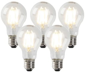 Комплект от 5 димируеми E27 LED крушки прозрачни 7W 806 lm 2700K