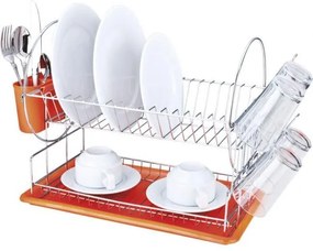 G-Сушилник за чинии на 2 етажа, оранжев (71021S-1-O)