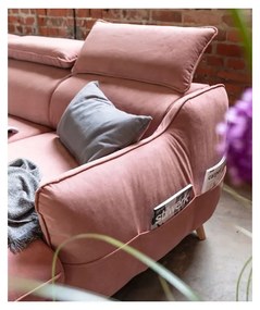 Светлорозов кадифен U-образен ъглов разтегателен диван (ляв ъгъл) Sweet Harmony - Miuform