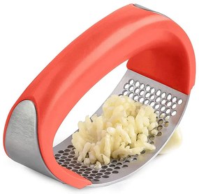 Преса за чесън ZEPHYR ZP 1502 B, Стомана, ръчен кухненски инструмент - Червен