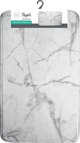 Бял/сив текстилен килим за баня 45x75 cm Marbre – douceur d'intérieur