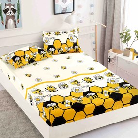 Спално бельо 3 части с ластик 100% памук - a701 от Onesleep