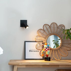 Модерен прожектор за баня черен квадратен IP44 - Ducha