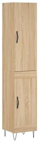 3199140 vidaXL Висок шкаф, сонома дъб, 34,5x34x180 см, инженерно дърво
