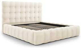 Бежово тапицирано двойно легло с място за съхранение и решетка 180x200 cm Bali - Cosmopolitan Design