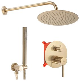 REA-P4160 - Душ комплект със смесител за вграждане LUNGO, матово злато