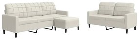 3278409 vidaXL Комплект дивани от 3 части с възглавници, кремав, кадифе