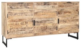 Бюфет DKD Home Decor Естествен Черен Метал Дърво манго 150 x 40 x 80 cm