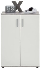 428684 FMD Шкаф ракла с 2 врати, бяло и сиво