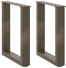 4013155 vidaXL Крака за масичка за кафе, U-образни, 2 бр., естествена стомана, 38 x (42-43) см, стомана