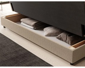 Бежов сгъваем/с място за съхранение диван от прежда с примки от букле 197 cm Clareta – ELTAP