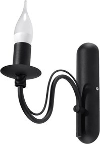 Черна метална стенна лампа Fiorano – Sollux