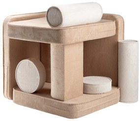 Светлокафяв детски диван от рипсено кадифе 132 cm Settee – Wigiwama