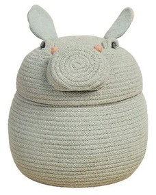Светлосива текстилна детска кошница за играчки ø 25x30 cm Henry the Hippo – Lorena Canals