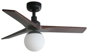 FARO 34278WT-11L - Вентилатор за таван KLIM S 1xE27/15W/230V дърво/черен Ø 92,5 см WT + д.у.