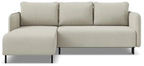 Бежов разтегателен ъглов диван с място за съхранение (ляв ъгъл) Luana – Makamii